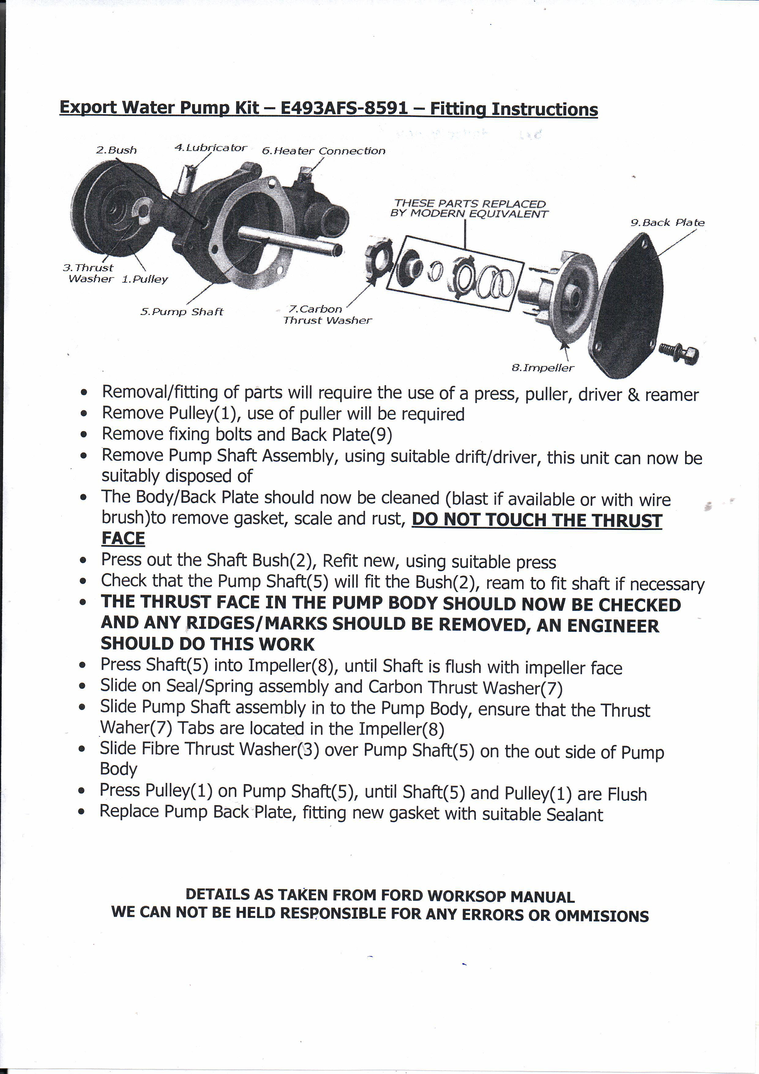 Ford aeorstar water pump manual #1