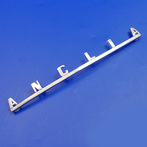 100E-16606-C: Anglia nameplate - Chrome Fittings and Body Parts - Classic Ford Parts | Small