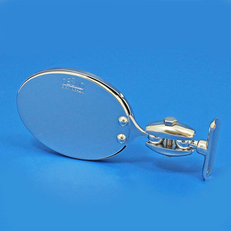 Oval rear view mirror - Equivalent to Desmo 263 model, stamped Desmo - Chrome plated