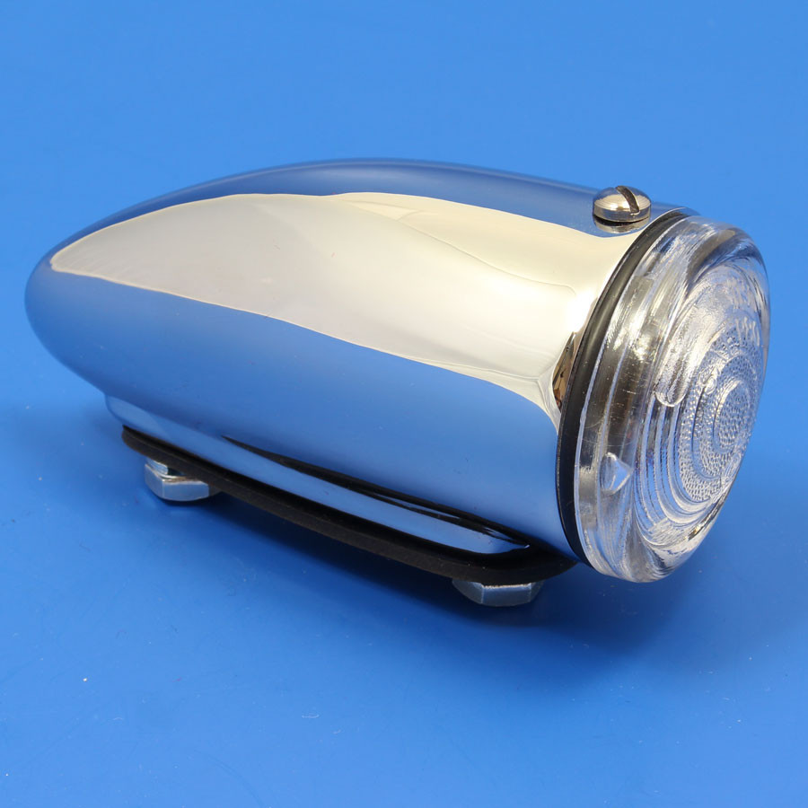 Side lamp 1130 type - Chrome on brass body with clear plastic lens