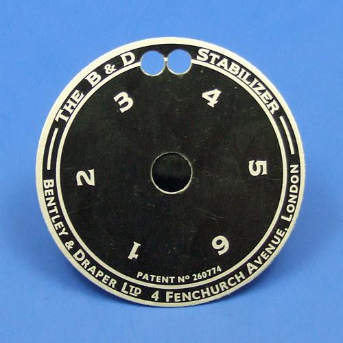 Bentley & Draper indicator dial - Small