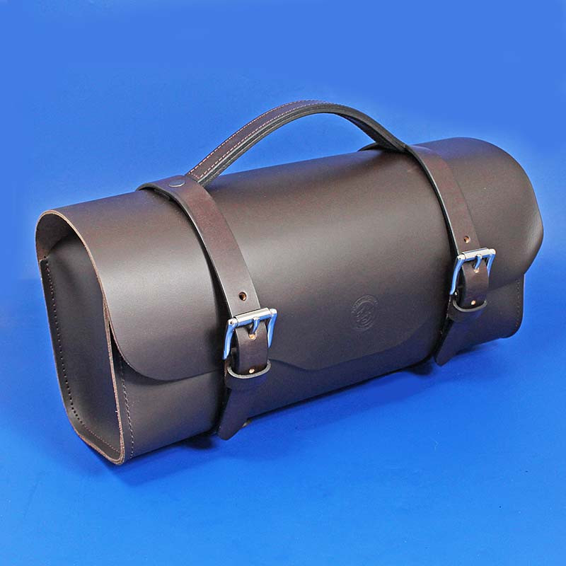 Premium Leather Tool Bag - 'Toby' embossed, Brown or Black leather - Premium Leather Tool Bag - Brown