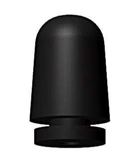 Rubber buffer and stop - 17mm dia x 24mm high top section