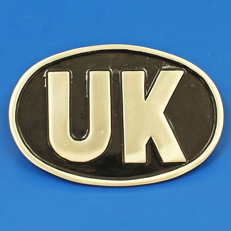 Oval UK Plaque - Linished Aluminium